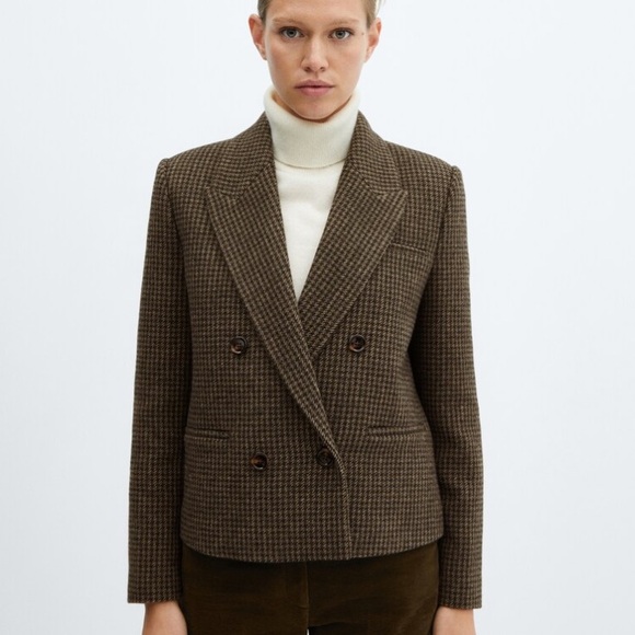 Mango Wool blazer Boxy Crop Medium - Picture 1 of 7